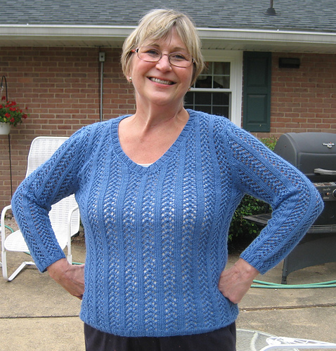 Wide-Neck Lace Sweater