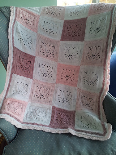 Margaret Tulip 9" Dishcloth Afghan Block Square photo 5