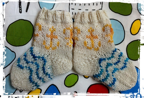 Anchors and Waves Baby Socks