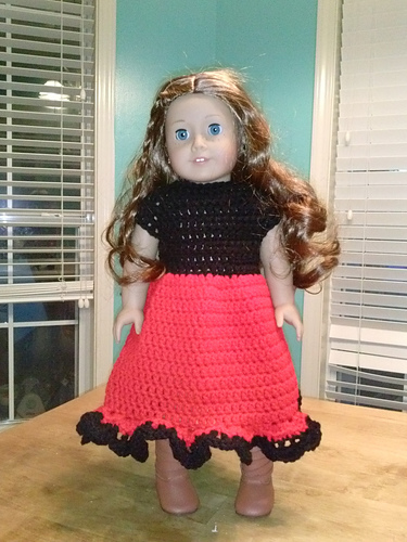 Frilly Edged 18 inch Ladybug Doll Dress