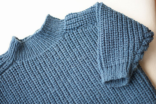 Fisherman's Rib Sweater with Saddle Shoulders