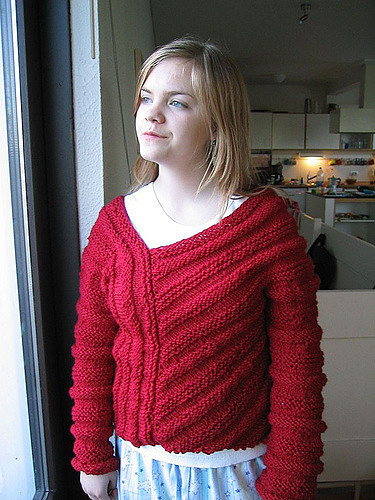 Corrugated Asymmetrical V-Neck