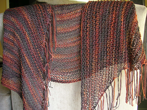 Self-Fringing Bias Shawl / Scarf photo 3