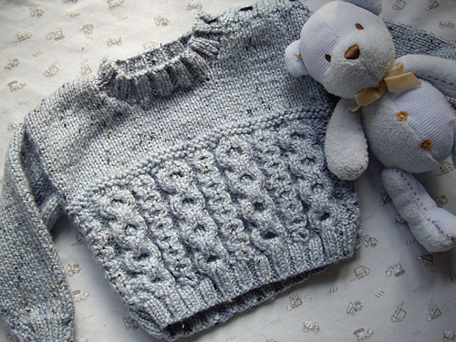Design F - Sweater with Cabled Yoke or Body