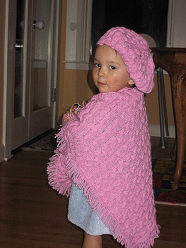Cabled Poncho and Beret