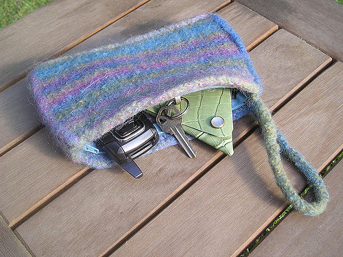 Poems Felted Clutch