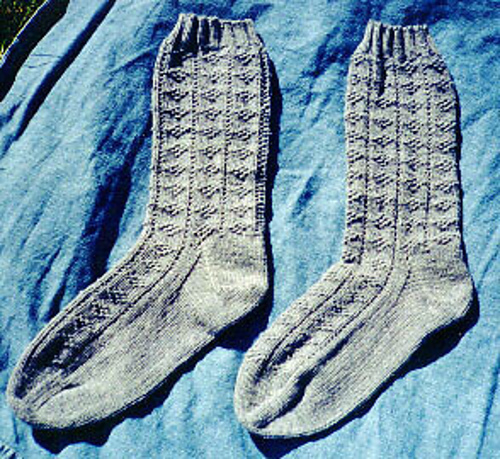 Moss Diamond Panel Socks