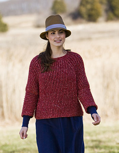 Portland Tweed Brioche Rib Pullover