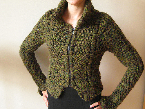 Diagonal Twist Princess-Seam Jacket