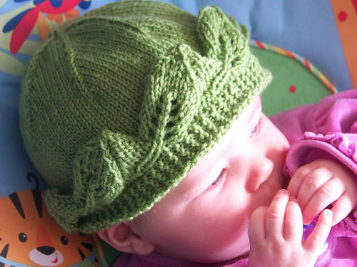 Baby Hat with Leaf Edging