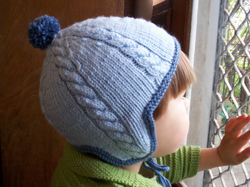 Cabled Hat with Earflaps