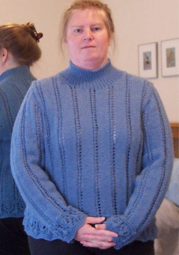 Lace Trim Turtle Neck Sweater