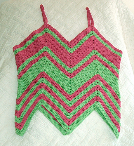 0504-6 Crochet tank top with stripes