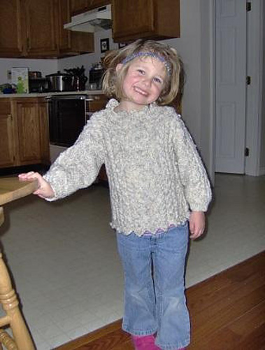 Aran Sweater with Triangle Welt and Collar
