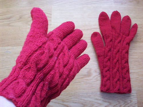 Women's Cabled Gloves