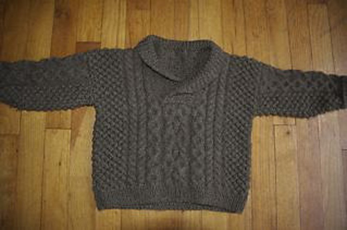 Shawl Collared Aran Sweater