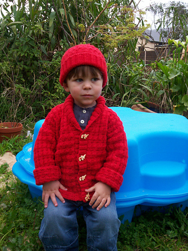 Textured Cardigan, Hat, and Blanket