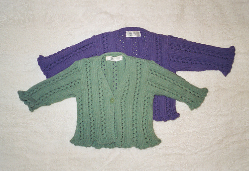 Lace Cardigan with Frill or Rib Edges