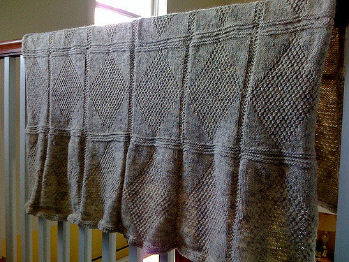 #05 Seed Stitch Diamonds Afghan
