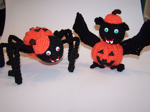 Pumpkin Spider and Pumpkin Bat