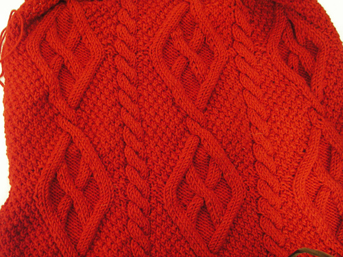 Moss Stitch and Cable Pullover