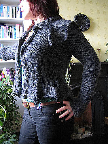 Cardigan with Cabled Points