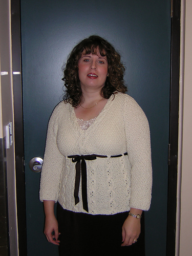 Eyelet Cable Wrap Sweater