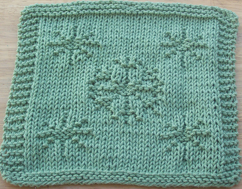 More Snowflakes Knit Dishcloth