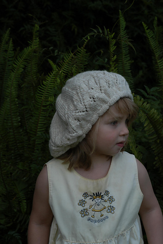 Lacy Beret with scalloped purl trim