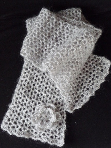 Heklet sølvskjerf - crocheted silver scarf