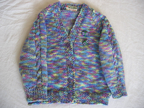 Cable Sleeve V-Neck Cardigan