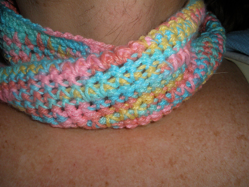 Long Single Crochet Moebius Cowl Done by Accident