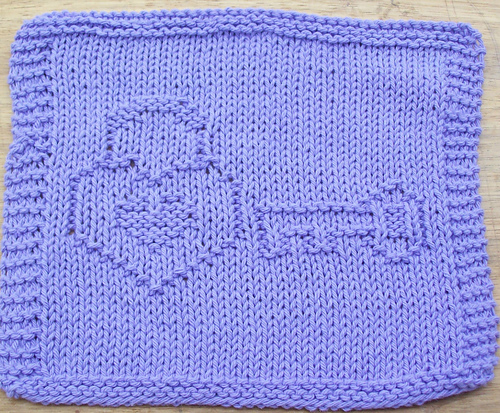 Key To My Heart Knit Dishcloth