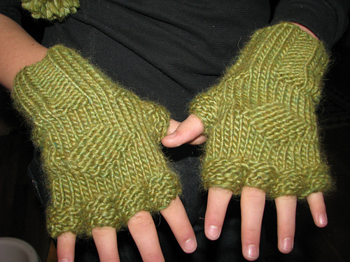 Mean Green Purly short-Fingered Gloves