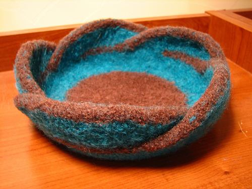 Pentafold Felted Moebius Bowl
