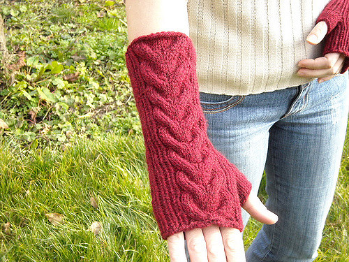Cable Knit Wrist Warmers - byfrenchknittyFlickr