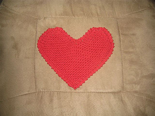 Knit Heart dishcloth