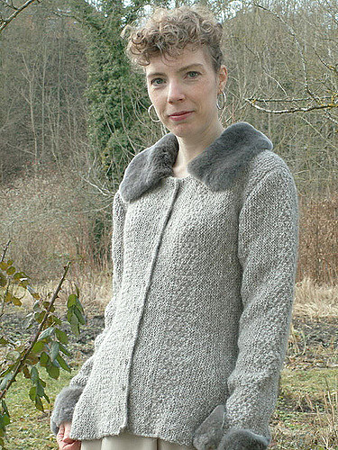 Cardigan with Velvet Collar, Hat and Muff