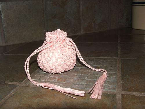 Peach Mini Drawstring Bag