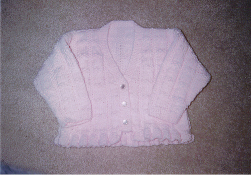 Cardigan with Frilled Hem