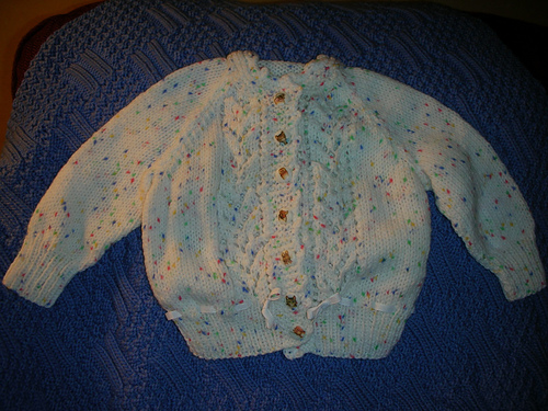 Child's cardigan with Lacy Panel