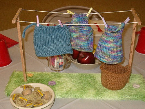 Miniature Knitted Aprons