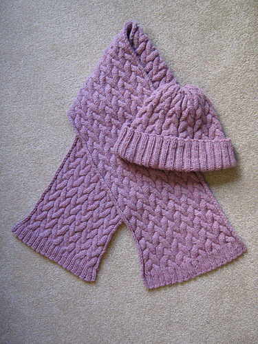 Cozy Braided Cable Hat & Scarf