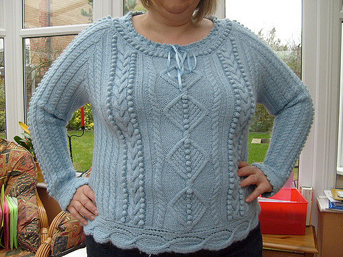 Ribbon Tied Aran Sweater