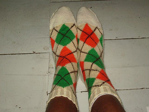 Small-Diamond Argyle Socks #7267