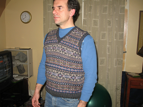 V-Neck Fair Isle Pullover Vest