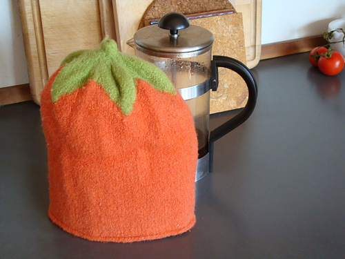 Felted Eggplant French Press Cozy