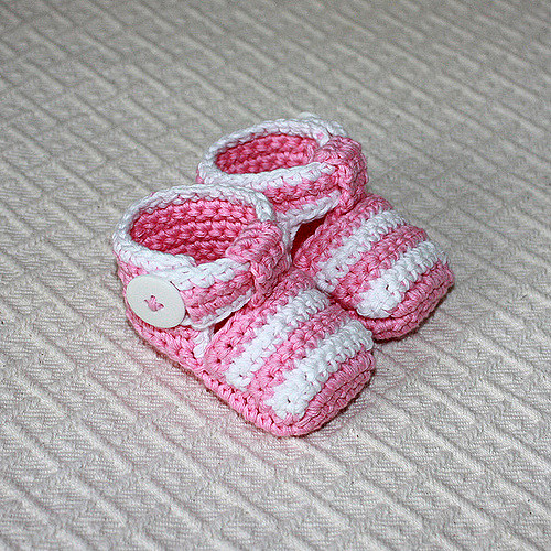 Striped Baby Booties