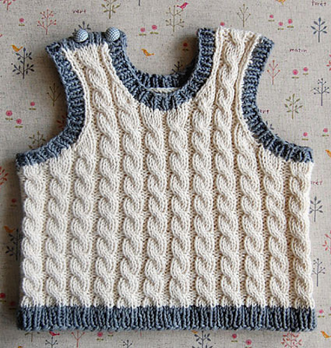 Cabled Baby Vest