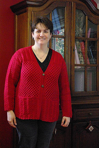 #6 Cardigan in Blocks of Textured Pattern